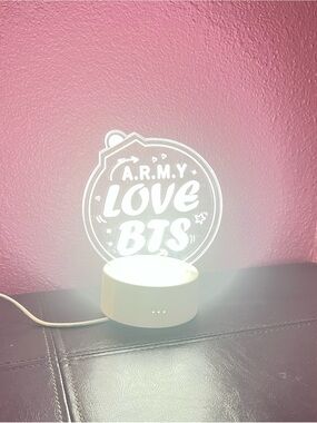 RARE Lighted A.R.M.Y Love BTS Bomb Light 7” White 3Ft. Cord Light Army Fan Kpop